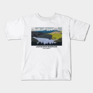 Ladybower Reservoir - Peak District - Snake Pass - Travel Poster Kids T-Shirt